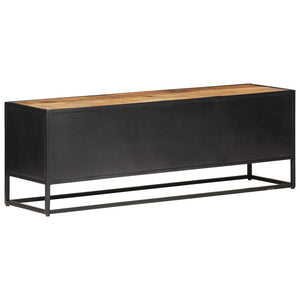 vidaXL Meuble TV 120x30x40 cm Bois de manguier brut et cannage de Vienne