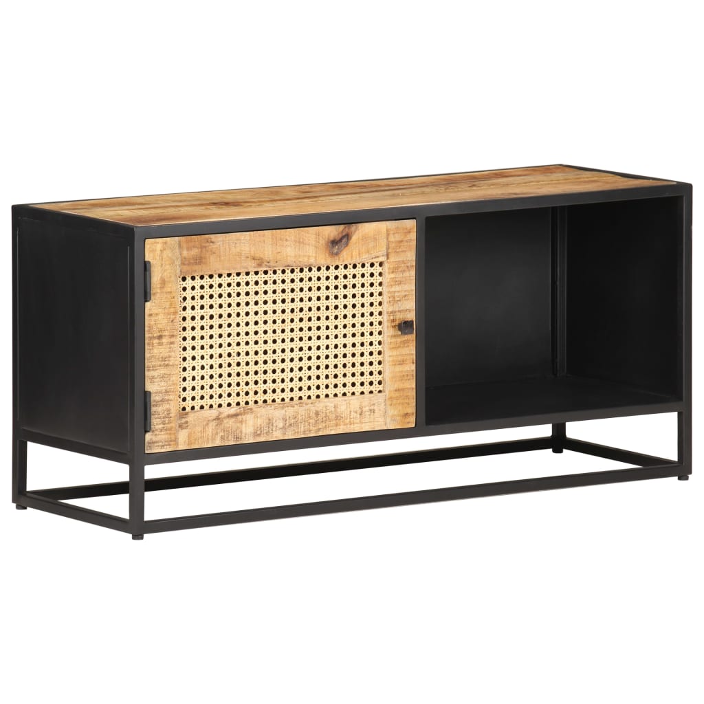 TV-Schrank 90 cm Mangoholz Wiener Geflecht