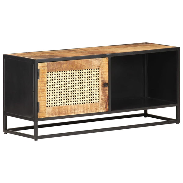 TV-Schrank 90 cm Mangoholz Wiener Geflecht