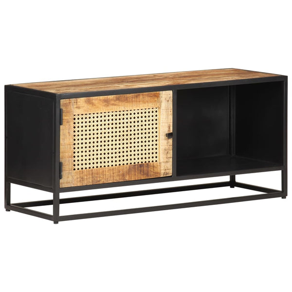 TV-Schrank 90 cm Mangoholz Wiener Geflecht