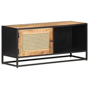 TV-Schrank 90 cm Mangoholz Wiener Geflecht