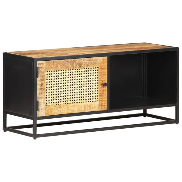 TV-Schrank 90 cm Mangoholz Wiener Geflecht