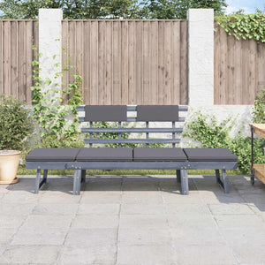 Gartenbank mit Auflagen 2-in-1 190 cm Grau Massivholz Akazie