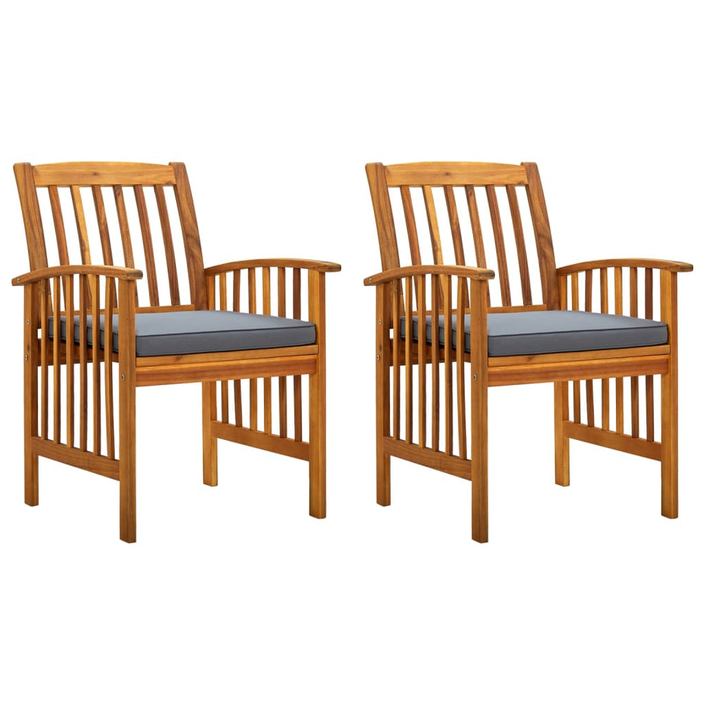 Garten-Essstühle 2 Stk. mit Kissen Massivholz Akazie