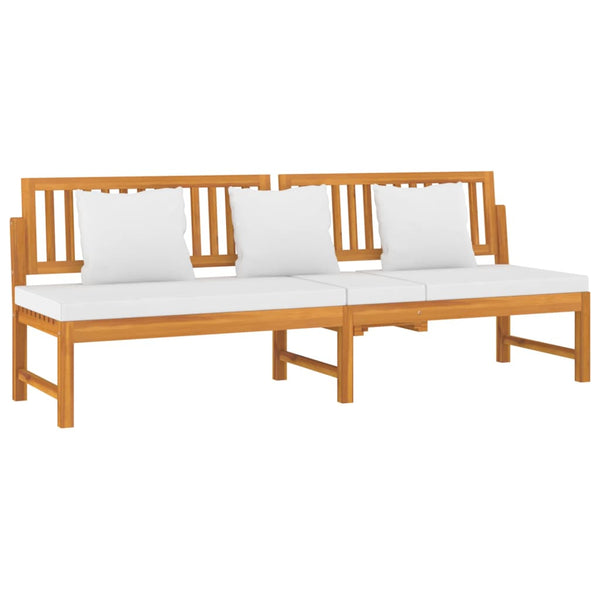 Daybed vidaxL avec coussins crème 200x60x75 cm Bois d'acacia massif