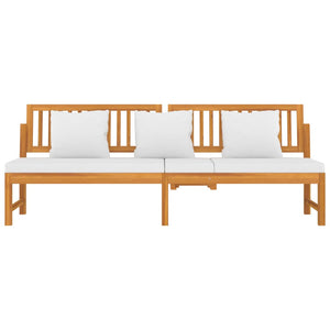 Daybed vidaxL avec coussins crème 200x60x75 cm Bois d'acacia massif