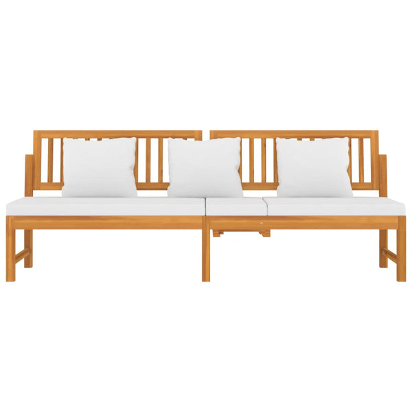 Daybed vidaxL avec coussins crème 200x60x75 cm Bois d'acacia massif