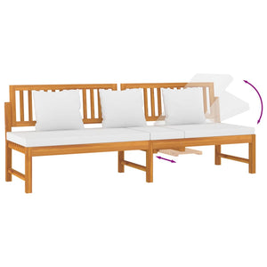 Daybed vidaxL avec coussins crème 200x60x75 cm Bois d'acacia massif