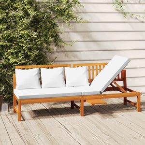 Daybed vidaxL avec coussins crème 200x60x75 cm Bois d'acacia massif