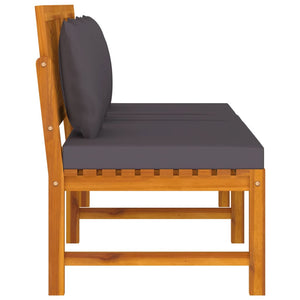 vidaXL Lit de repos avec coussins gris 200x60x75 cm Bois d'acacia massif