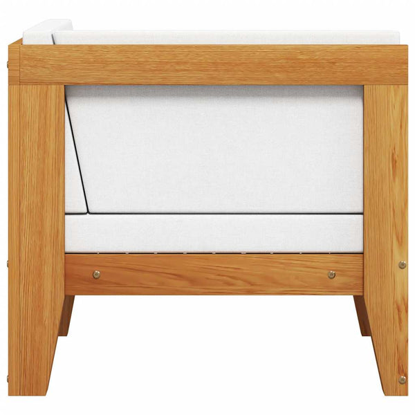 Modular-Ecksofa mit Cremeweißen Kissen Akazie Massivholz