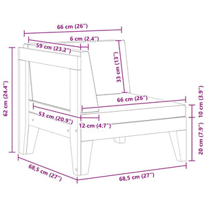 Modular-Ecksofa mit Cremeweißen Kissen Akazie Massivholz