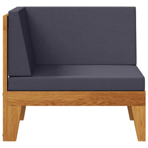 Modular-Ecksofa mit Dunkelgrauen Kissen Akazie Massivholz