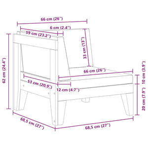 Modular-Ecksofa mit Dunkelgrauen Kissen Akazie Massivholz