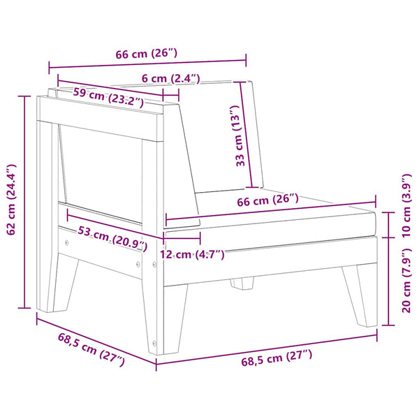 Modular-Ecksofa mit Dunkelgrauen Kissen Akazie Massivholz