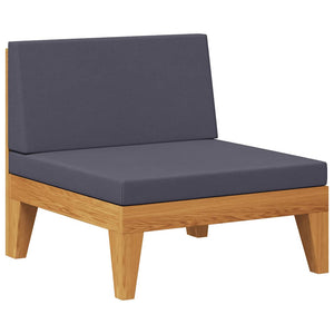 Modular-Mittelsofa mit Dunkelgrauen Kissen Akazie Massivholz