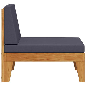 Modular-Mittelsofa mit Dunkelgrauen Kissen Akazie Massivholz