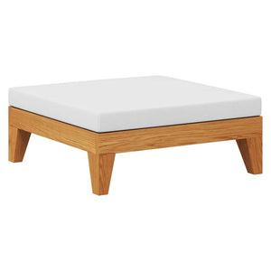 Modular-Fußhocker mit Cremeweißen Kissen Akazie Massivholz