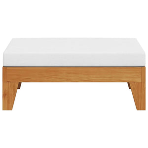 Modular-Fußhocker mit Cremeweißen Kissen Akazie Massivholz
