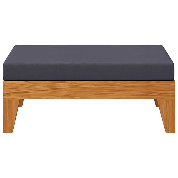 Modular-Fußhocker mit Dunkelgrauem Kissen Akazie Massivholz