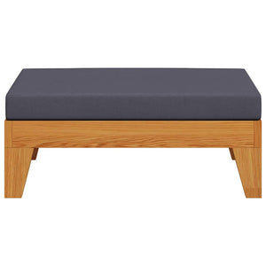 Modular-Fußhocker mit Dunkelgrauem Kissen Akazie Massivholz