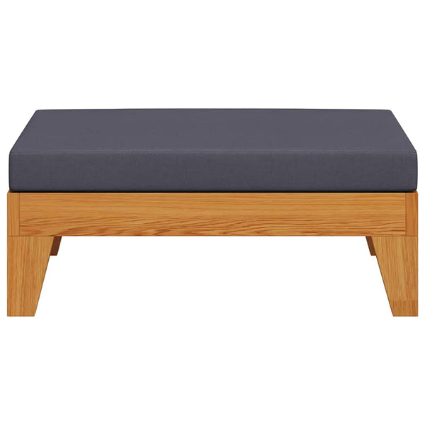 Modular-Fußhocker mit Dunkelgrauem Kissen Akazie Massivholz