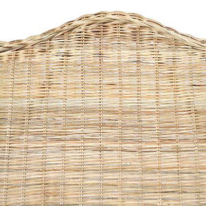 Natur-Rattan Sessel mit Leinenkissen