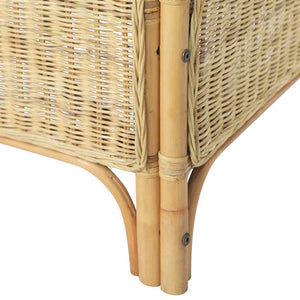 2-Sitzer Rattan Sofa mit Leinenbezug