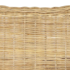 2-Sitzer Rattan Sofa mit Leinenbezug