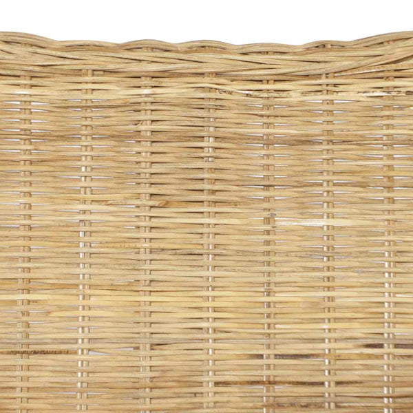 2-Sitzer Rattan Sofa mit Leinenbezug