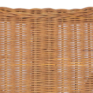 2-Sitzer Rattan Sofa Hellbraun mit Leinen