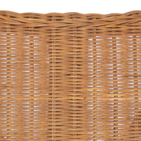 2-Sitzer Rattan Sofa Hellbraun mit Leinen