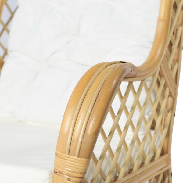 Rattan Sessel mit Leinenkissen
