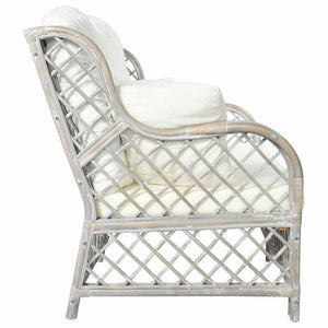 Graues 2-Sitzer Rattan Sofa