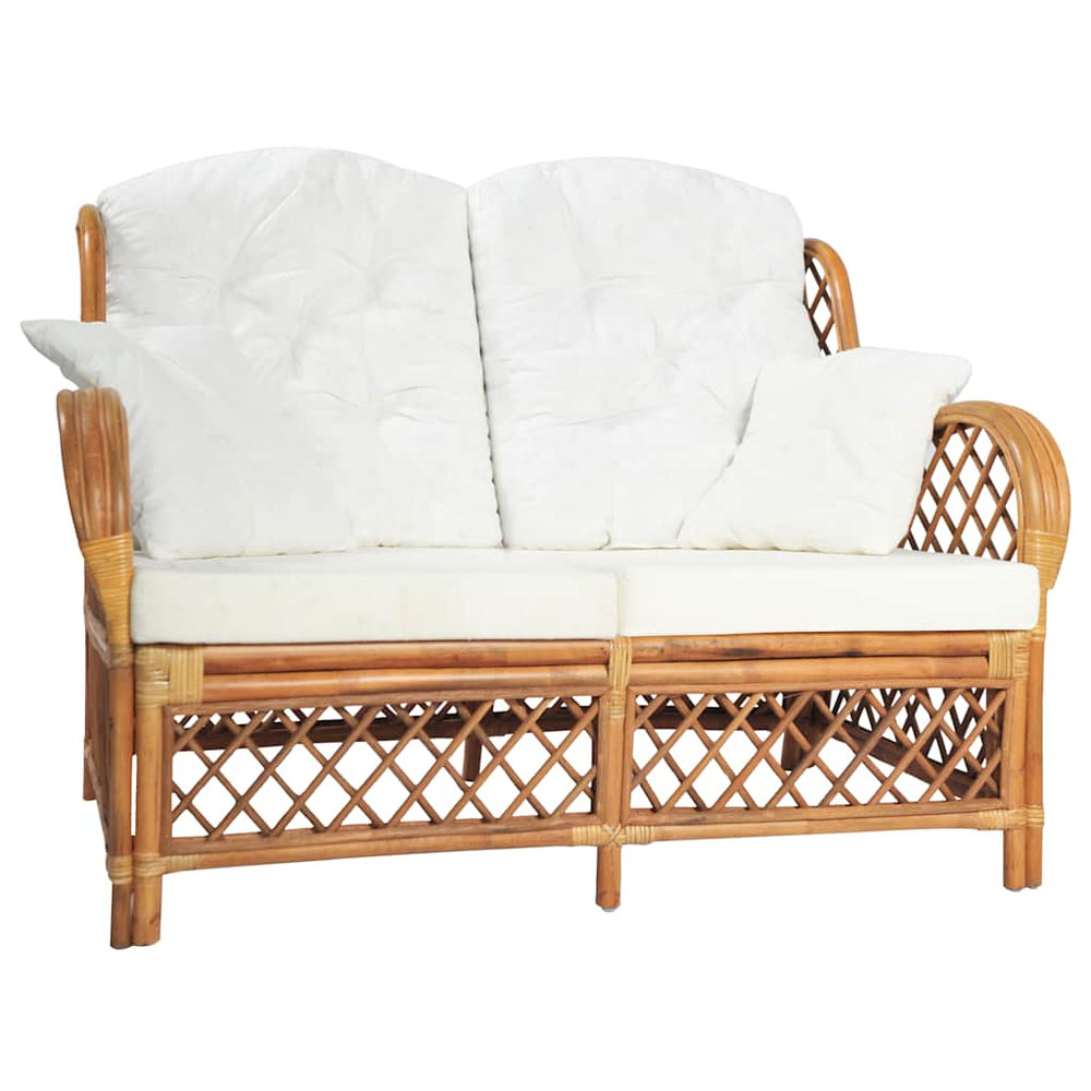 2-Sitzer Rattan Sofa Hellbraun