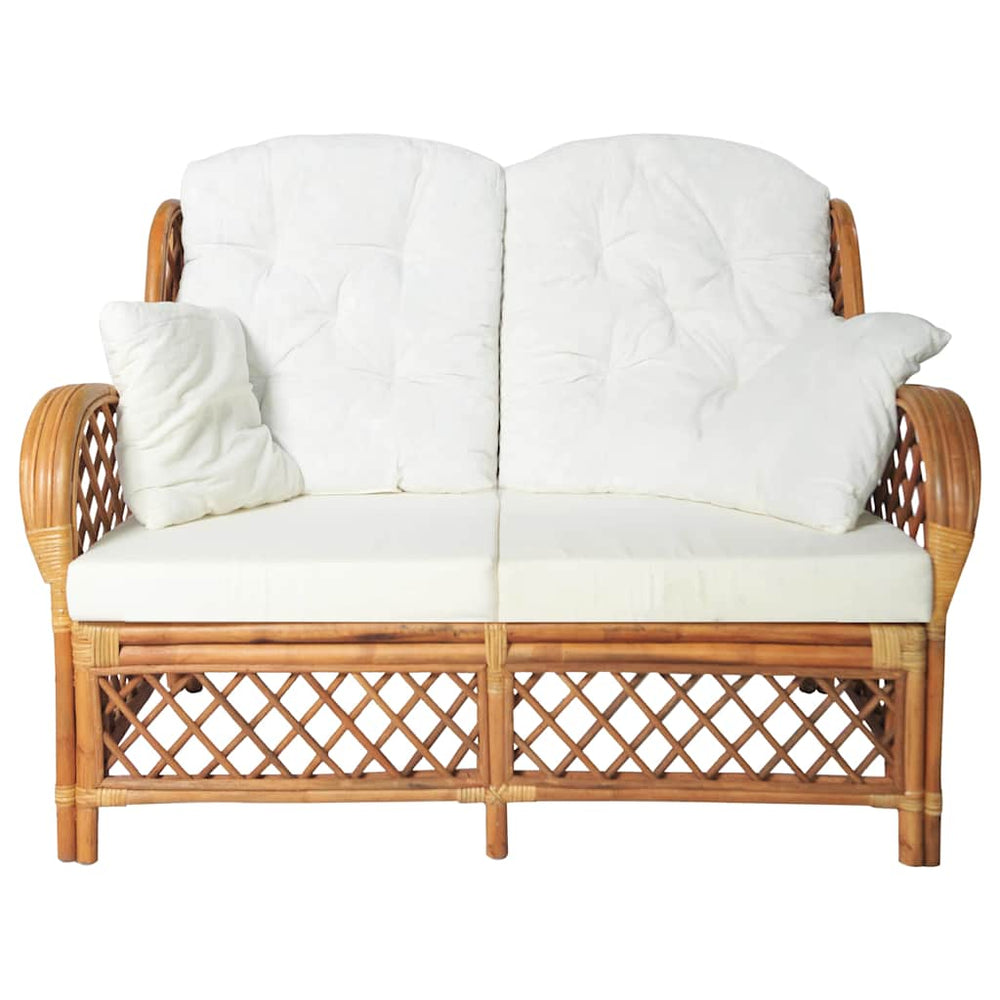 2-Sitzer Rattan Sofa Hellbraun
