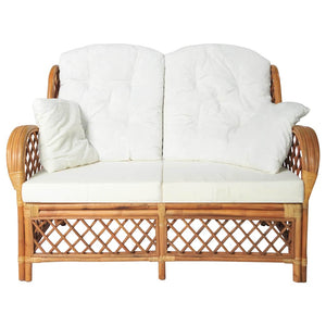 2-Sitzer Rattan Sofa Hellbraun