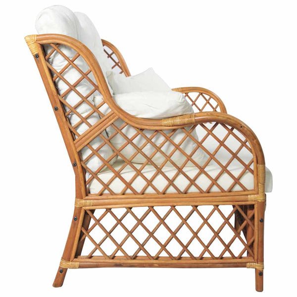 2-Sitzer Rattan Sofa Hellbraun