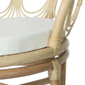 Esszimmerstuhl Rattan mit Leinenkissen