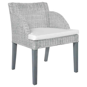vidaXL Chaises de salle à manger avec coussins 2 pcs Gris rotin naturel