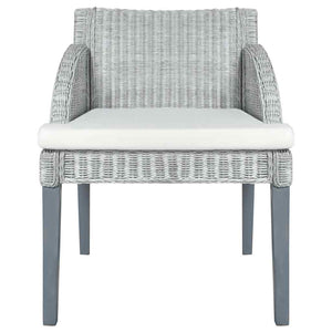 vidaXL Chaises de salle à manger avec coussins 2 pcs Gris rotin naturel