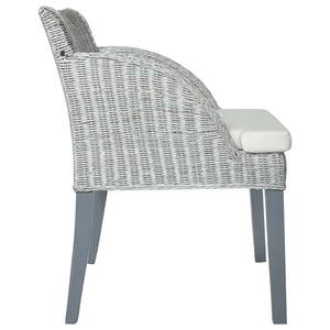 vidaXL Chaises de salle à manger avec coussins 2 pcs Gris rotin naturel