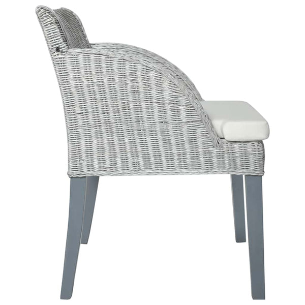 vidaXL Chaises de salle à manger avec coussins 2 pcs Gris rotin naturel