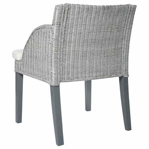 vidaXL Chaises de salle à manger avec coussins 2 pcs Gris rotin naturel