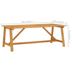 Garten-Esstisch 206x100x74 cm Akazie Massivholz