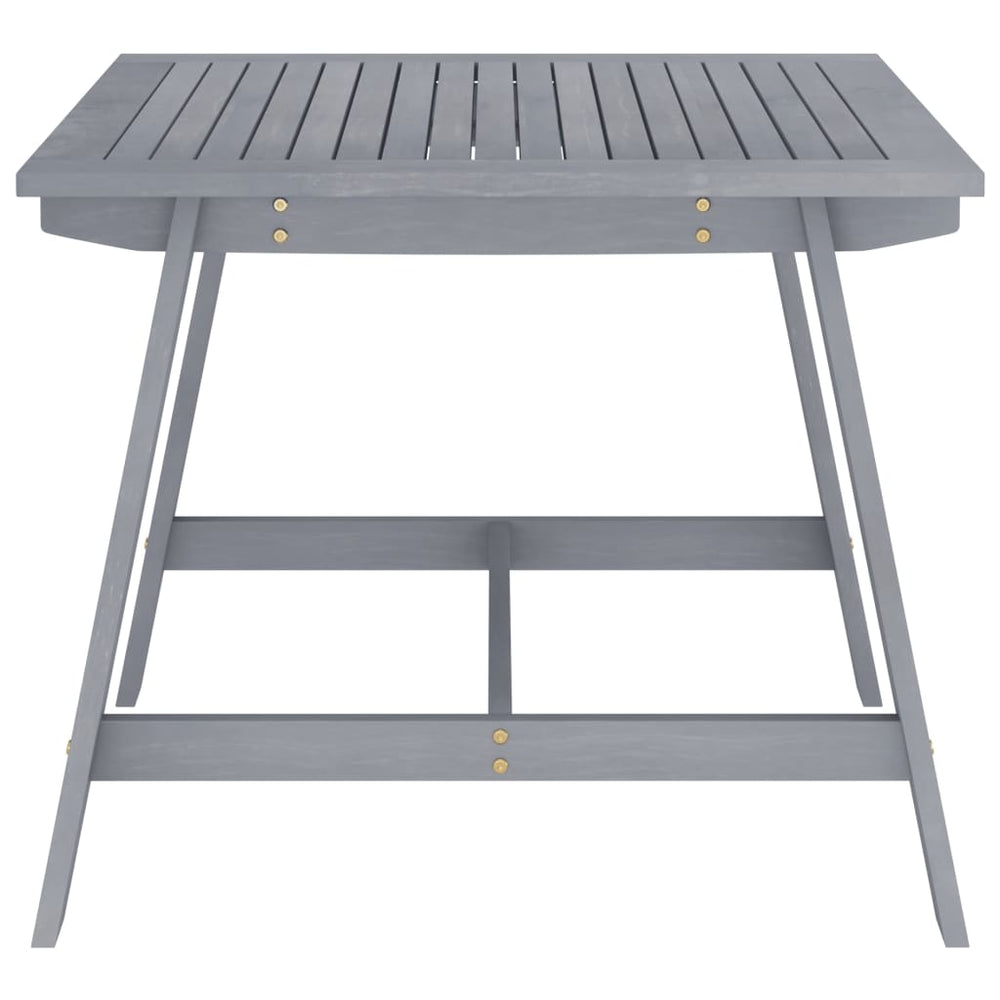 Garten-Esstisch Grau 88x88x74 cm Akazie Massivholz