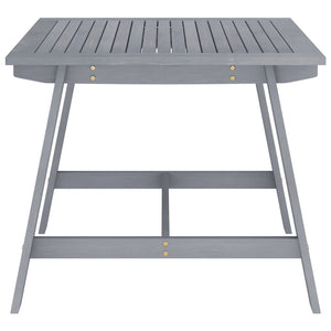 Garten-Esstisch Grau 88x88x74 cm Akazie Massivholz