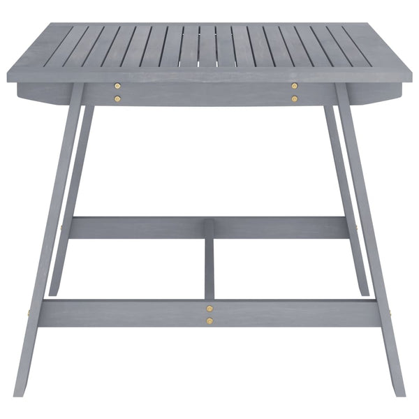 Garten-Esstisch Grau 88x88x74 cm Akazie Massivholz