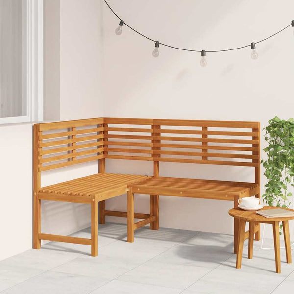 Garten-Eckbank 140 cm Massivholz Akazie