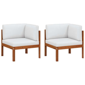 Garten-Ecksofas 2-tlg. mit Kissen Holz Akazie & Seil